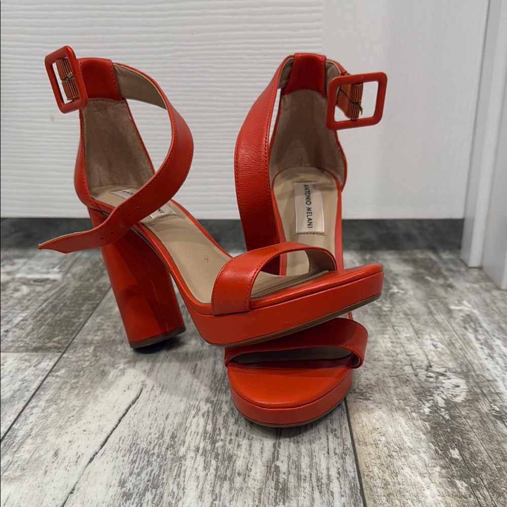 Orange Platform Heels